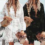 Sexy V-Neck Lace Beach Cover Up for Women