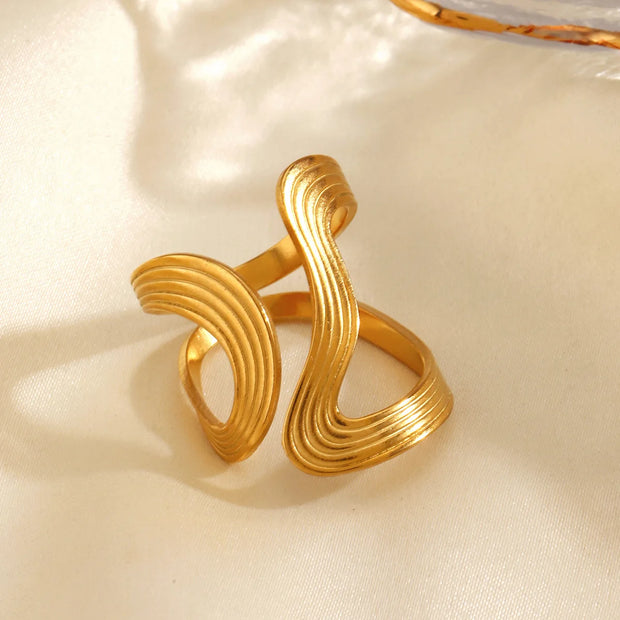 Stainless Steel Waterproof Statement Ring Women