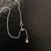 925 Silver Wavy Heart Pendant Adjustable Chain