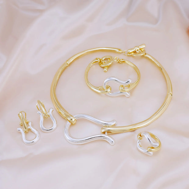 Gold Fashion Jewelry Set for Women Wedding Party