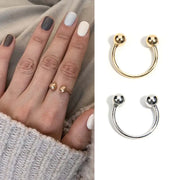 Minimalist Adjustable Double Ball Unisex Ring