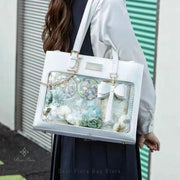 Transparent Bow Ita Tote Crossbody Bag for Women