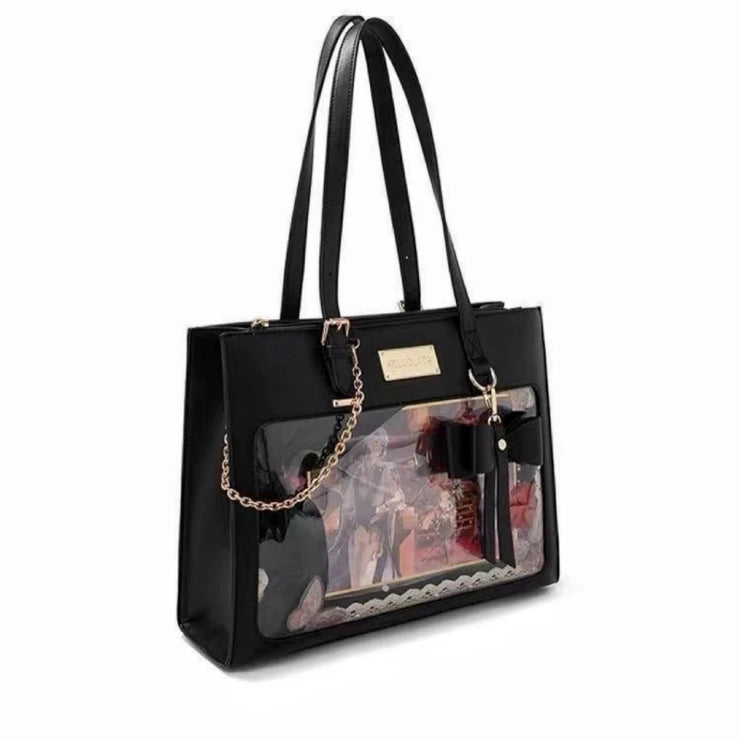 Transparent Bow Ita Tote Crossbody Bag for Women