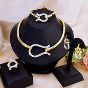 Gold Fashion Jewelry Set for Women Wedding Party