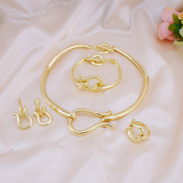 Gold Fashion Jewelry Set for Women Wedding Party