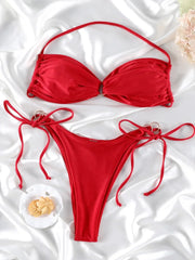 Sexy Halter Hollow Out Bikini Set Women