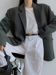 Vintage Loose Long Sleeve Blazer for Women