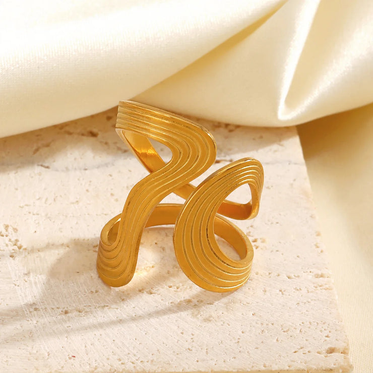 Stainless Steel Waterproof Statement Ring Women