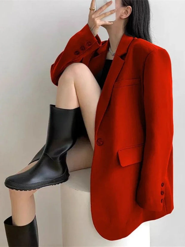 Vintage Loose Long Sleeve Blazer for Women