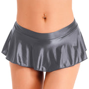 Glossy Two-Piece Swimsuit with Skirt Women