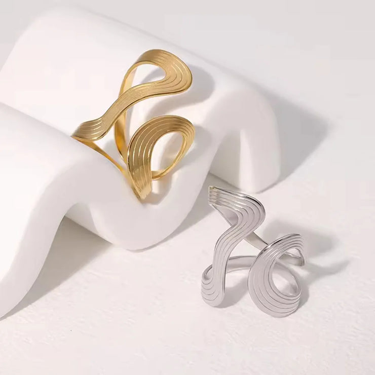 Stainless Steel Waterproof Statement Ring Women