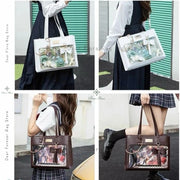 Transparent Bow Ita Tote Crossbody Bag for Women