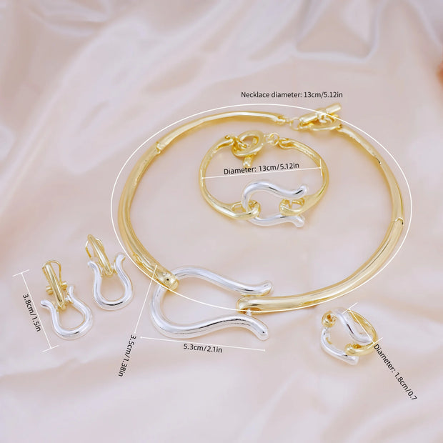 Gold Fashion Jewelry Set for Women Wedding Party