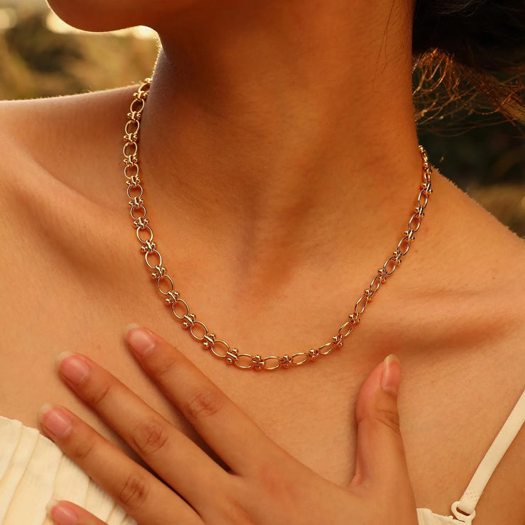 Chunky Gold Lock Chain Necklace for Women