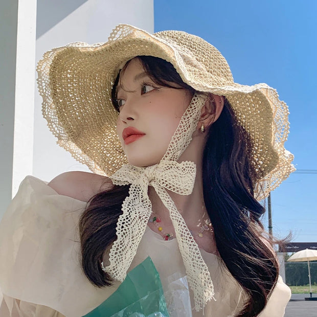 Wide Brim Summer Straw Sun Hat for Women
