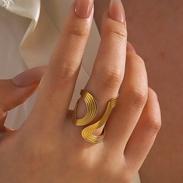 Stainless Steel Waterproof Statement Ring Women