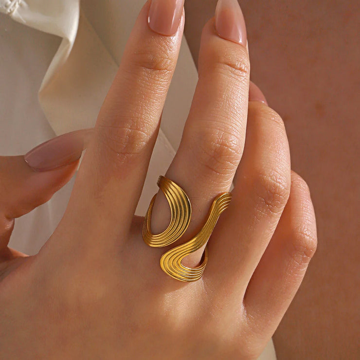 Stainless Steel Waterproof Statement Ring Women