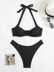 2025 Sexy Halter Bikini Two-Piece for Women