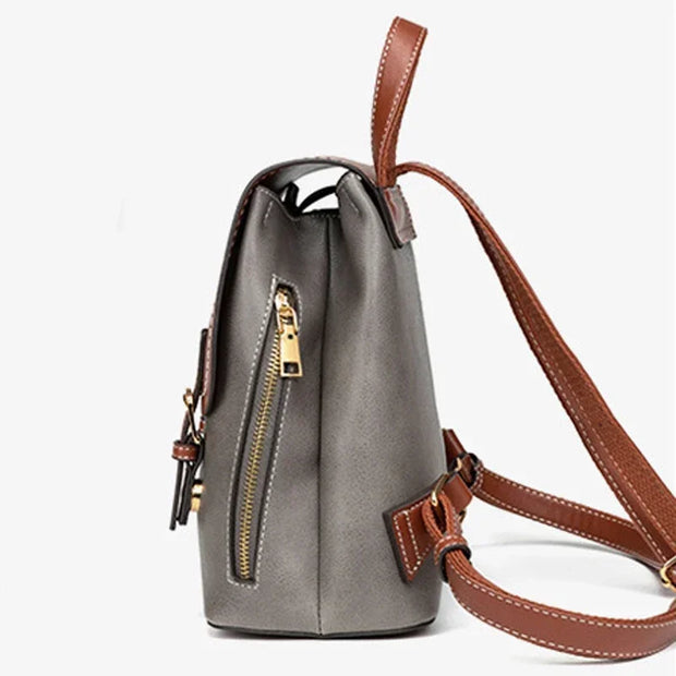 Solid Color Patchwork Fashion Backpack Women