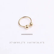 Minimalist Adjustable Double Ball Unisex Ring