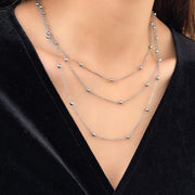 Stainless Steel Multi-Layer Beaded Necklace