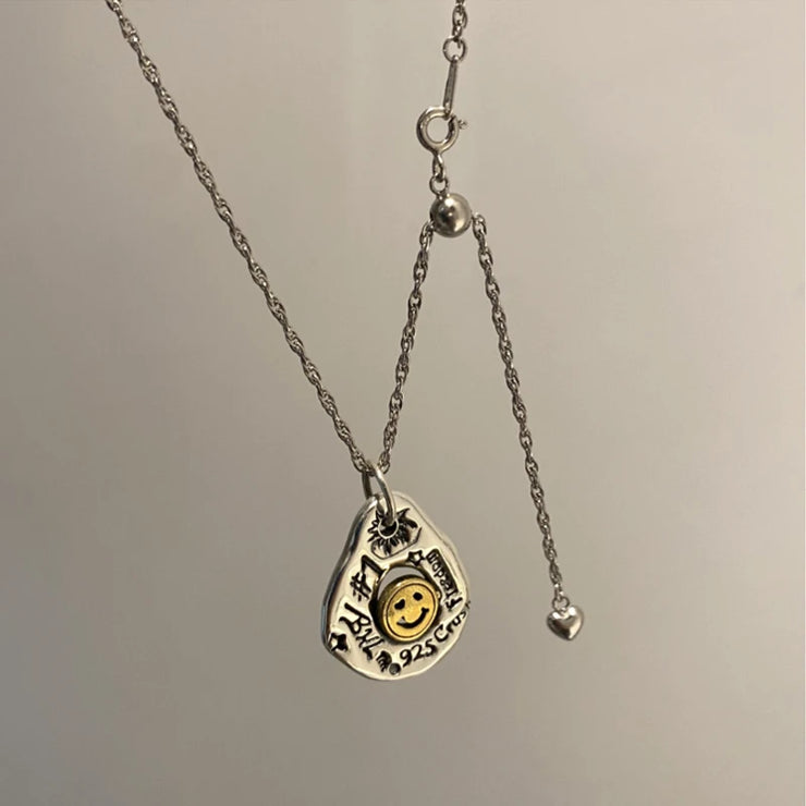 925 Silver Wavy Heart Pendant Adjustable Chain