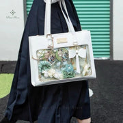 Transparent Bow Ita Tote Crossbody Bag for Women